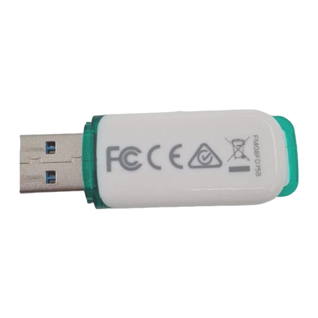 Philips Memoria USB Snow Edition 8GB verde, vista diagonal: conector USB y cuerpo blanco con deslizador verde visibles - Ítem1