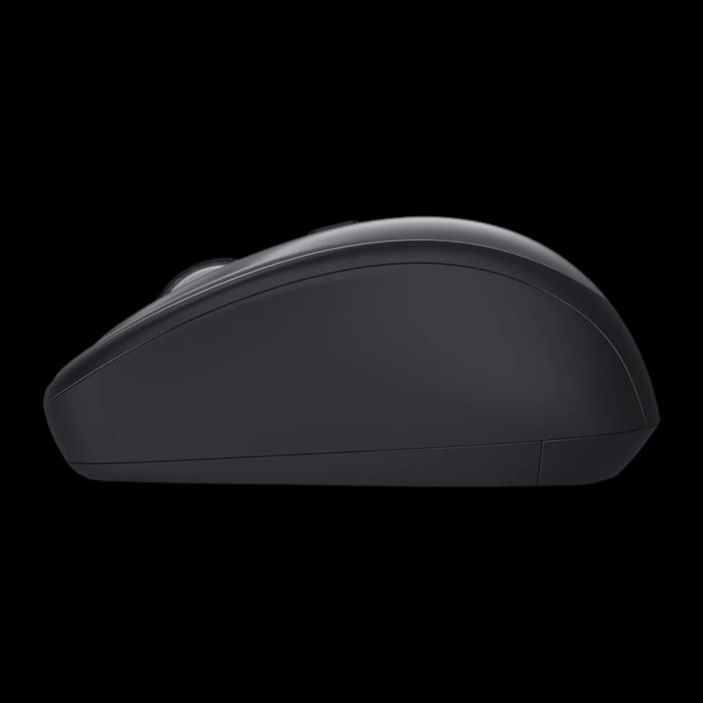 Trust Yvi+ Sans Fil Noir, vue latérale: profil ergonomique lisse sans boutons latéraux visibles
