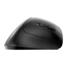 CHERRY Ratón MW 4500 Inalámbrico Negro, vista lateral: perfil ergonómico vertical, rueda de desplazamiento y botón central