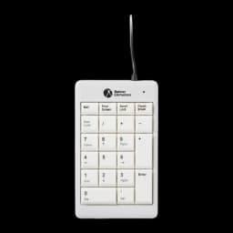 BakkerElkhuizen UltraBoard 955 V2 Numeric USB cinza, vista frontal: teclado numérico com cabo USB e teclas claras