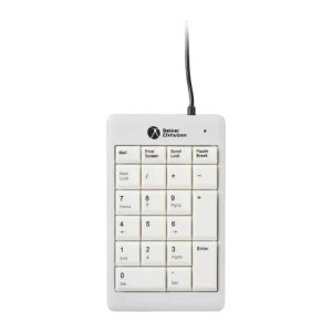 BakkerElkhuizen UltraBoard 955 V2 Numeric USB gris, vue de face: pavé numérique avec câble USB et touches claires