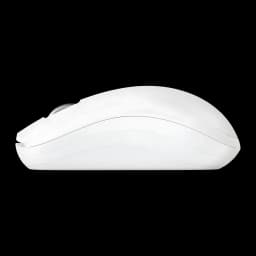 Cherry Ratón inalámbrico MW 2200 Blanco, vista lateral: perfil completo con rueda de desplazamiento visible y carcasa curva