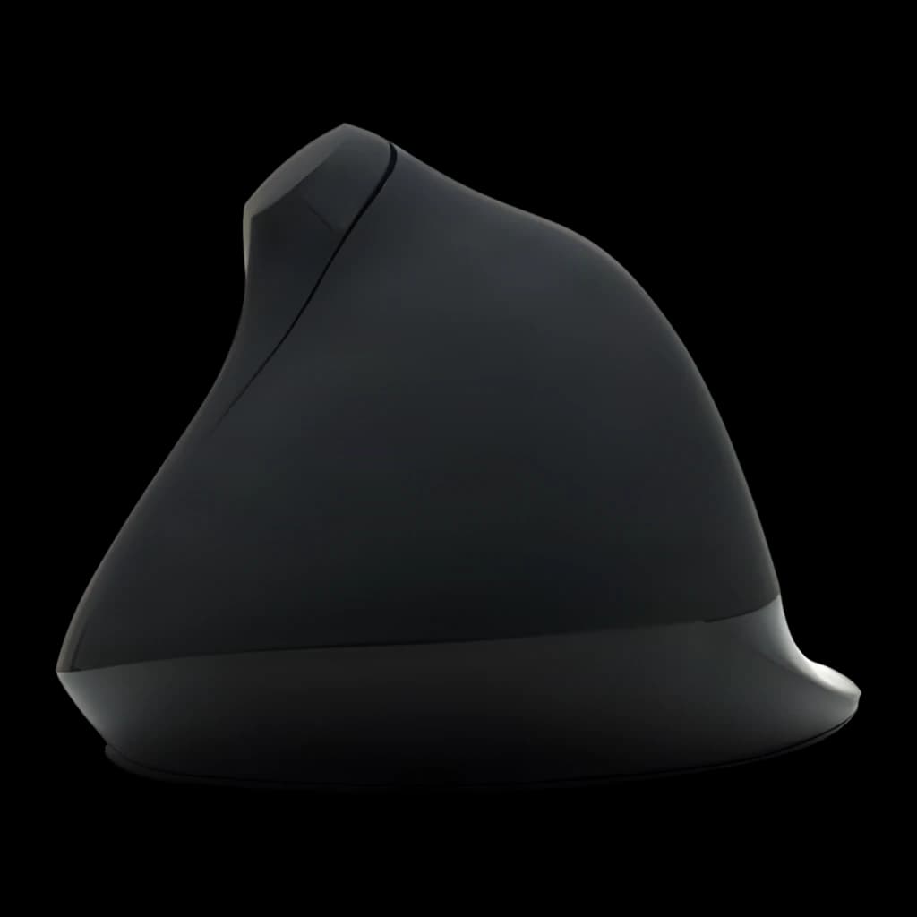 Ewent Souris verticale ergonomique EW3157 1800 DPI noir, vue latérale: profil vertical courbé avec finition mate