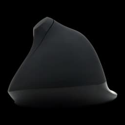 Ewent Souris verticale ergonomique EW3157 1800 DPI noir, vue latérale: profil vertical courbé avec finition mate