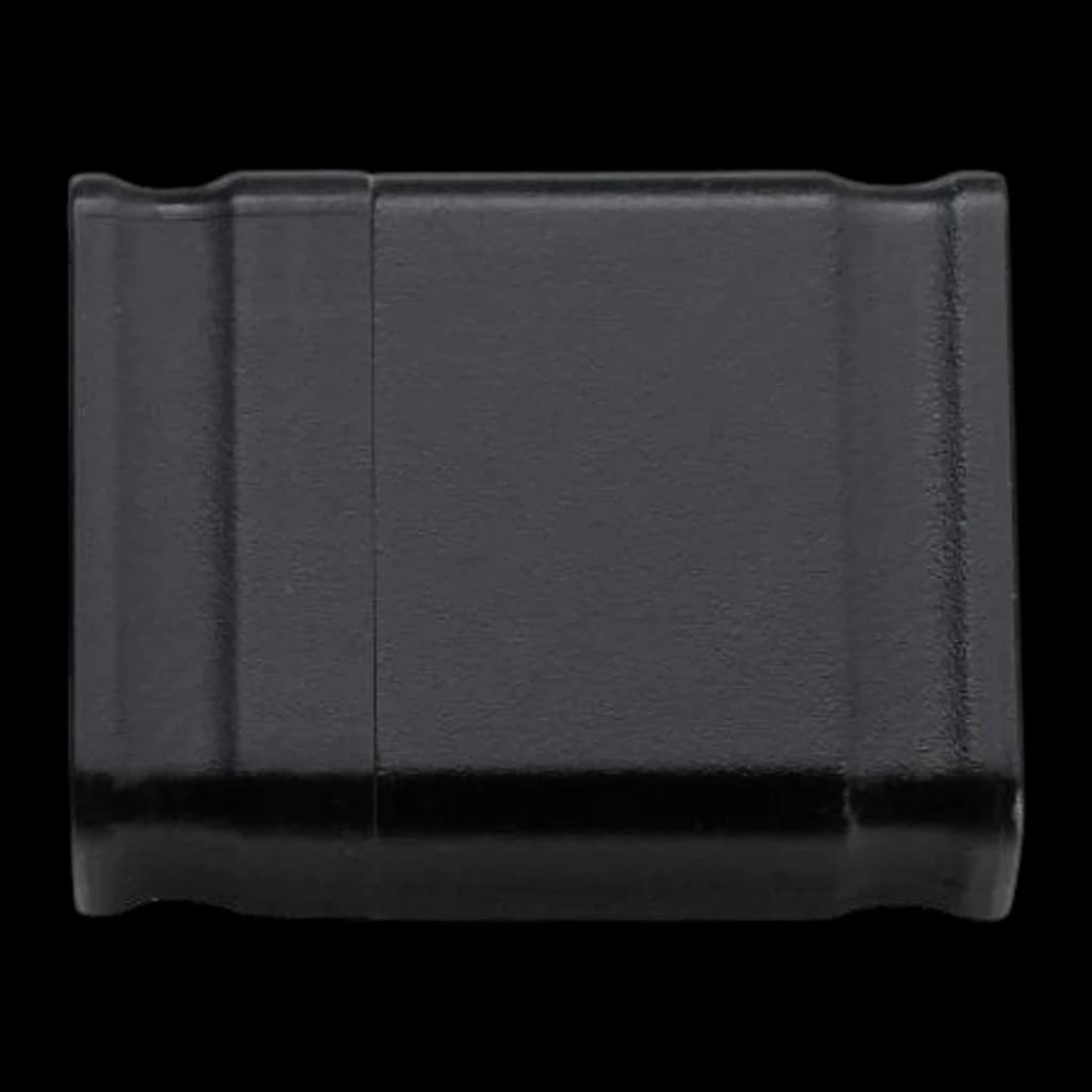 Intenso Micro Line 4GB noir, vue de face: corps compact rectangulaire avec capuchon fermé et rainures latérales