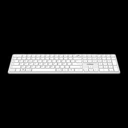 Nilox Teclado Pro Wireless Silver Español Blanco, vista superior: teclado completo con teclado numérico y logo nilox centrado