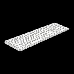Nilox Teclado Pro Wireless Silver Español blanco, vista en perspectiva: teclado completo con teclado numérico y perfil