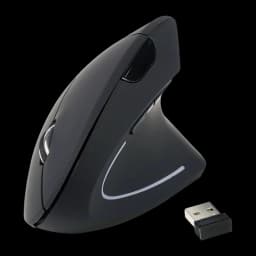 Equip 245110 souris sans fil ergonomique noir, kit: souris verticale avec récepteur USB nano au premier plan et bande