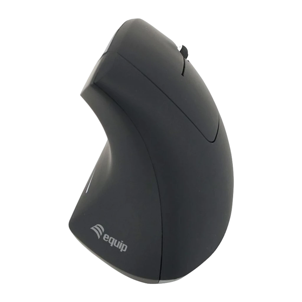 Equip 245110 ratón inalámbrico ergonómico negro, kit: ratón vertical con receptor USB nano en primer plano y franja - Ítem2