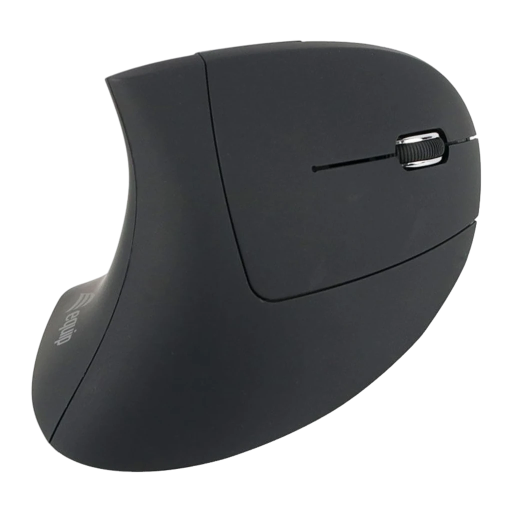 Equip 245110 ratón inalámbrico ergonómico negro, kit: ratón vertical con receptor USB nano en primer plano y franja - Ítem1