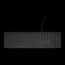 Dell Teclado KB216 com fio QWERTY Espanhol Preto, vista superior: disposição completa de teclas com teclas de função em azul