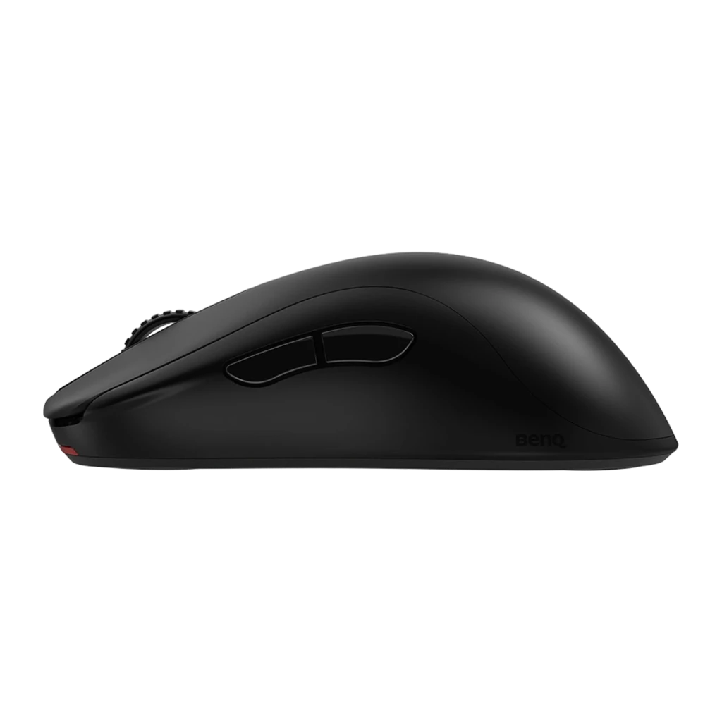 ZOWIE Rato Gaming ZA13-DW Preto, vista lateral-frontal: perfil ergonómico, botões laterais e logótipo vermelho - Item2