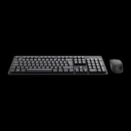 Trust Kit teclado y ratón inalámbrico TKM-360 negro, vista frontal superior: teclado QWERTY completo y ratón separado