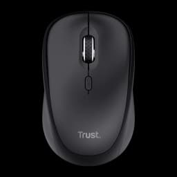 Trust Kit teclado y ratón inalámbrico TKM-360 negro, vista superior del ratón: rueda de scroll, botón DPI y logo Trust