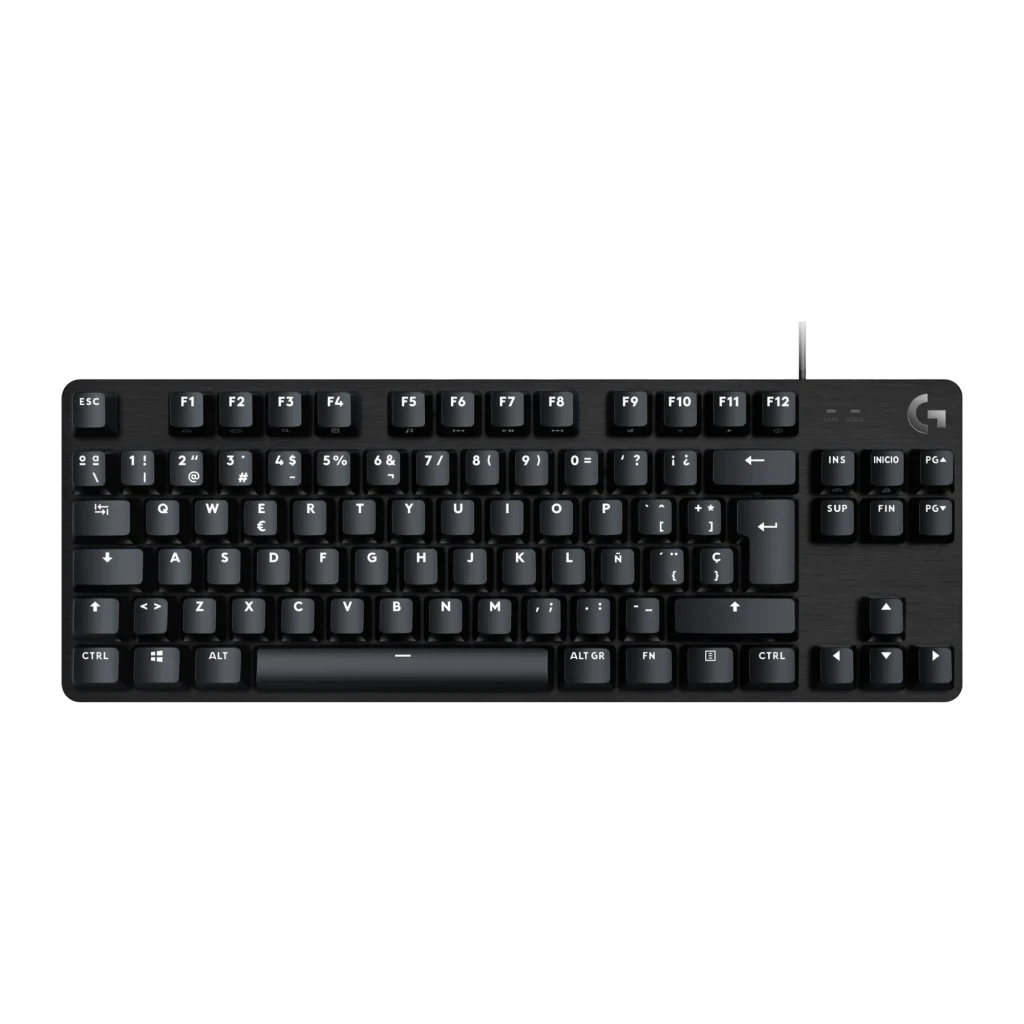 Logitech Teclado G413 TKL SE Preto, vista superior: layout espanhol com teclas mecânicas e logo G no canto direito