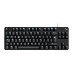 Logitech Teclado G413 TKL SE Negro, vista superior: disposición española con teclas mecánicas y logo G en esquina derecha