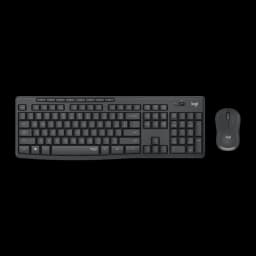 Logitech Teclado e rato MK295 Silent Grafite, vista superior: conjunto completo com teclado e rato sem fios grafite