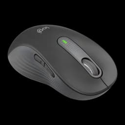 Logitech Rato Signature M650 for Business Grafite, vista lateral: roda SmartWheel, botão lateral e logótipo logi visíveis
