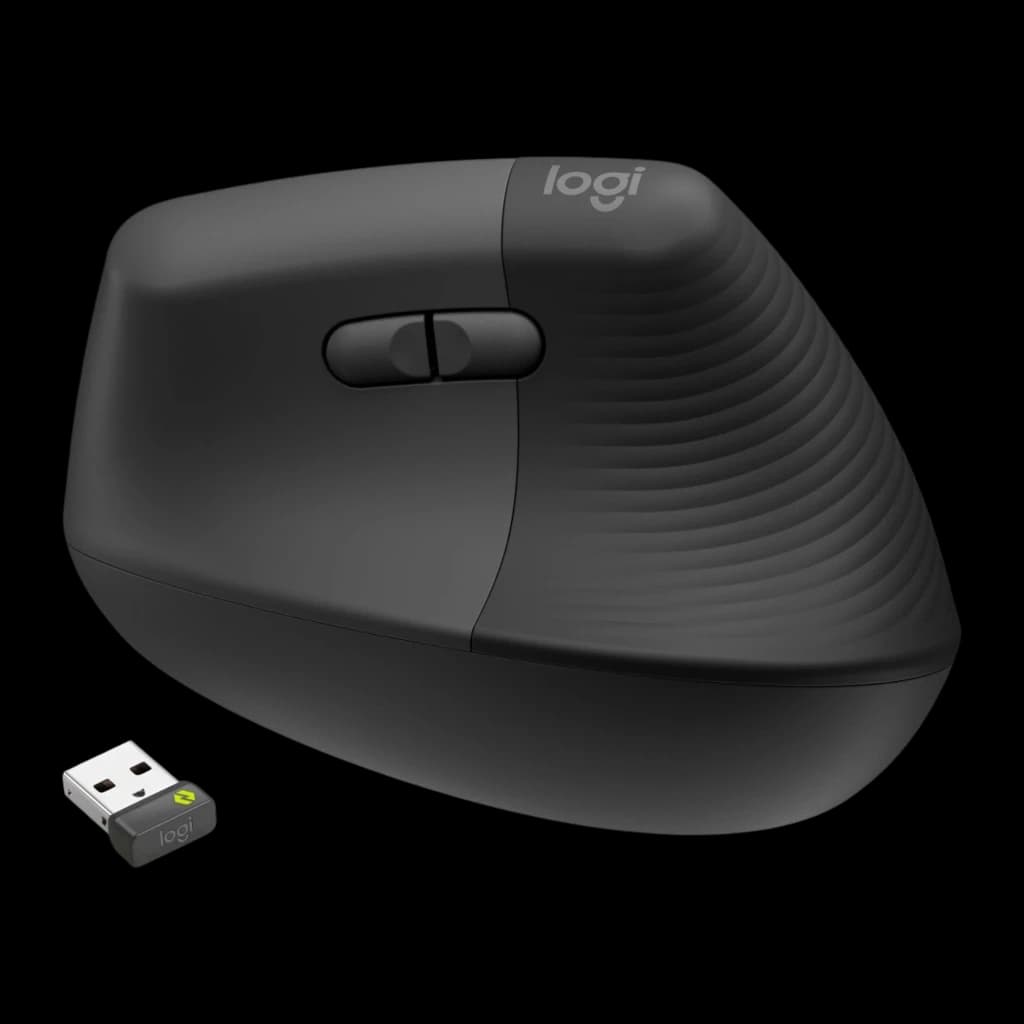 Logitech Lift for Business grafito, kit vista superior: ratón y receptor USB Logi Bolt, ángulo ligeramente distinto