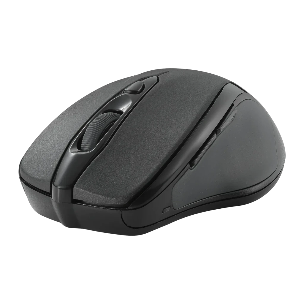 Kensington Ratón inalámbrico MY310 EQ negro, kit con nano receptor USB: vista superior en ángulo, logo Kensington visible - Ítem1