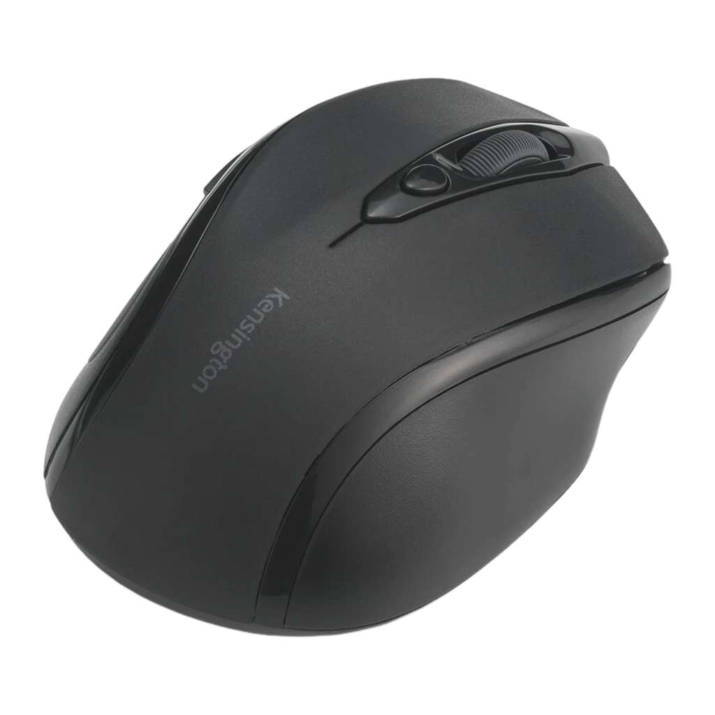 Kensington Ratón inalámbrico MY310 EQ negro, kit con nano receptor USB: vista superior en ángulo, logo Kensington visible - Ítem5