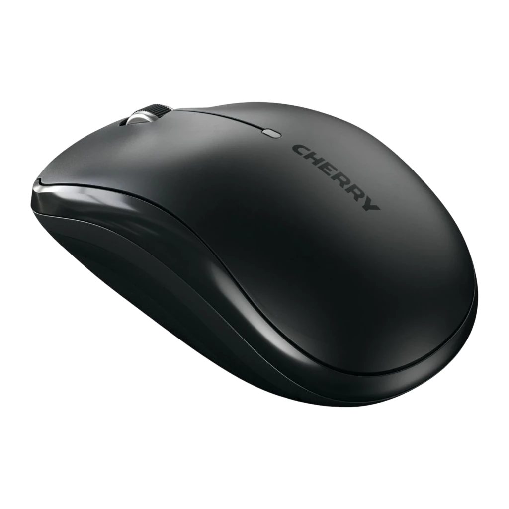 CHERRY Souris sans fil MW 2200 noir, vue du dessus: molette centrale texturée, boutons et logo CHERRY en bas - Ítem1