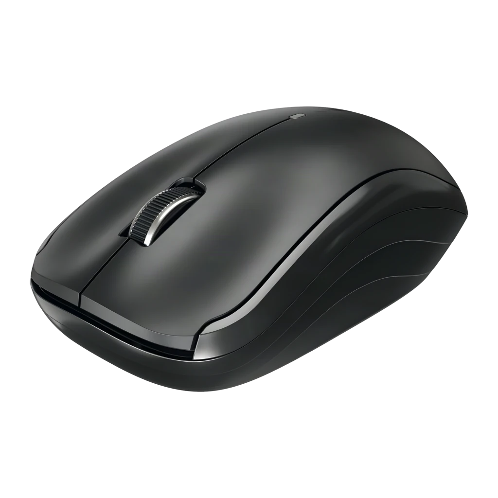 CHERRY Souris sans fil MW 2200 noir, vue du dessus: molette centrale texturée, boutons et logo CHERRY en bas - Ítem2
