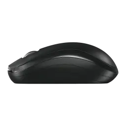 CHERRY Ratón inalámbrico MW 2200 negro, vista lateral: perfil ergonómico, rueda de desplazamiento y cuerpo mate
