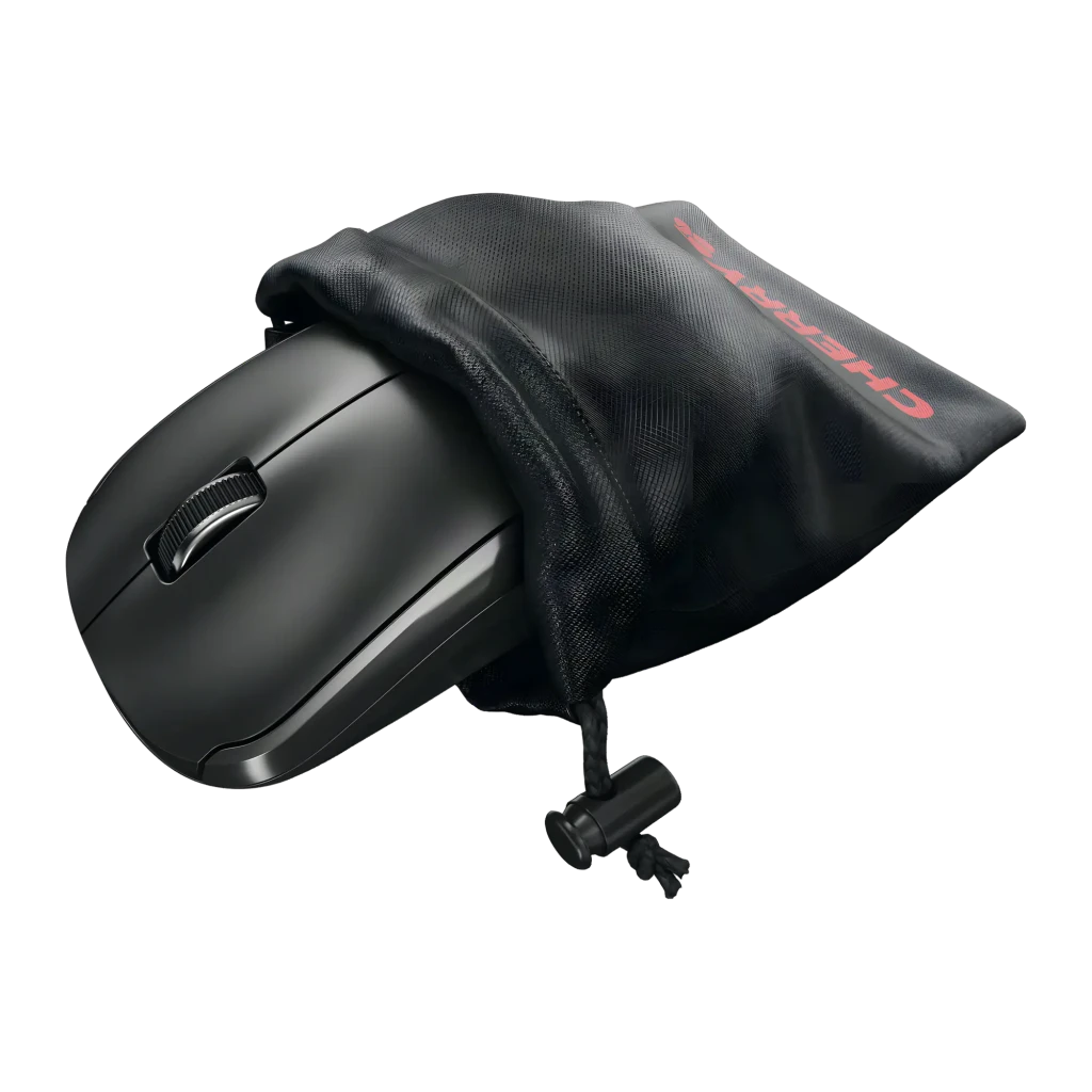 CHERRY Souris sans fil MW 2200 noir, vue du dessus: molette centrale texturée, boutons et logo CHERRY en bas - Ítem7