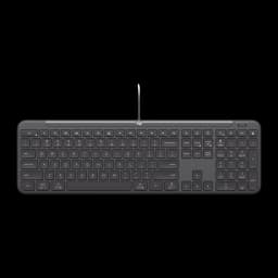 Logitech Signature Slim K620 For Business QWERTY Grafite, vista superior: teclado completo com teclado numérico e cabo USB