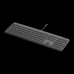 Logitech Signature Slim K620 For Business QWERTY Grafite, vista em ângulo lateral: perfil baixo e espessura uniforme