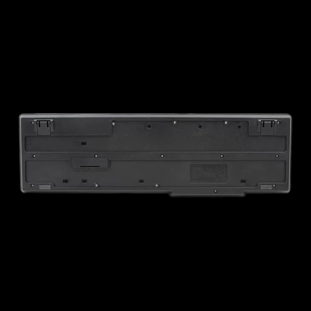 NGS Euphoria Kit preto, parte inferior do teclado: base com pés dobráveis e compartimento de pilhas