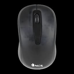 NGS Euphoria Kit preto, vista superior do rato: corpo compacto preto com roda central e logótipo NGS
