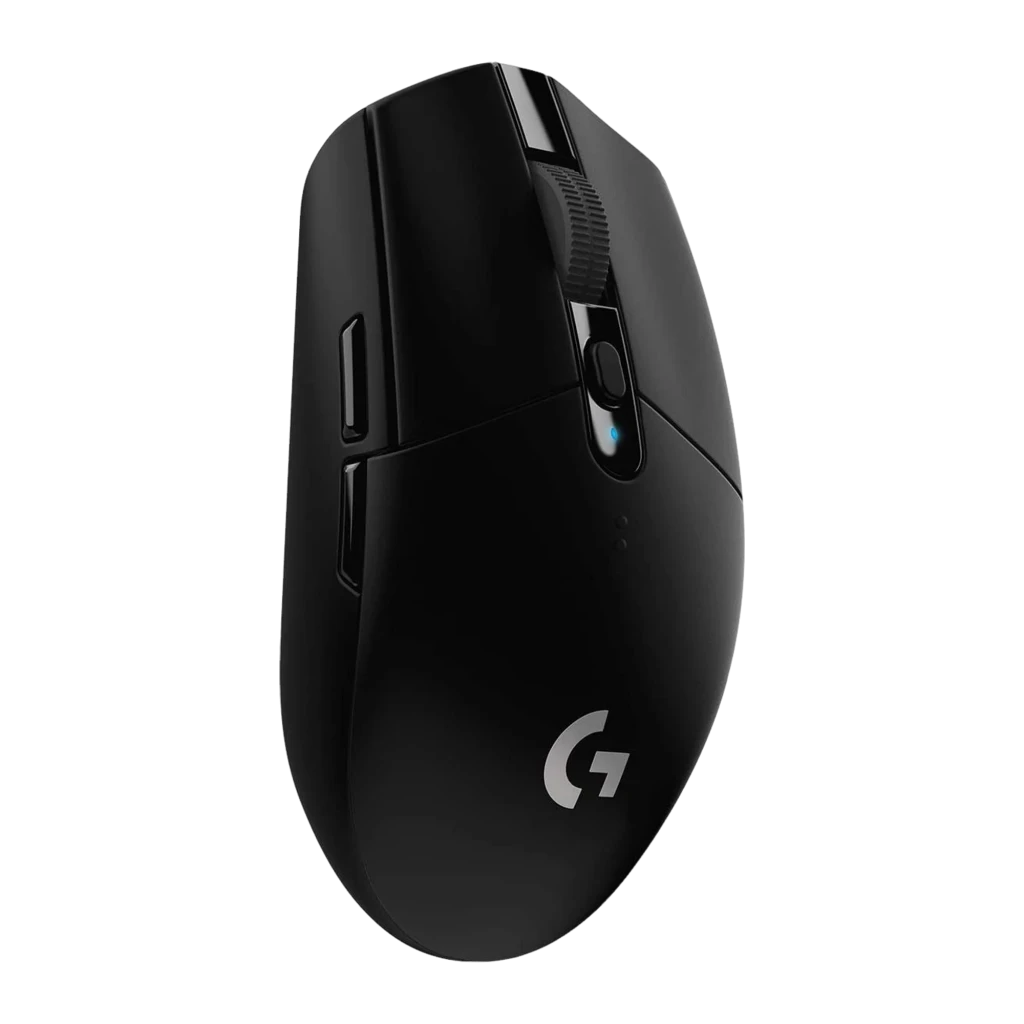 Logitech Ratón G305 Lightspeed Negro, vista superior: rueda texturizada, botón DPI y logo G plateado - Ítem4