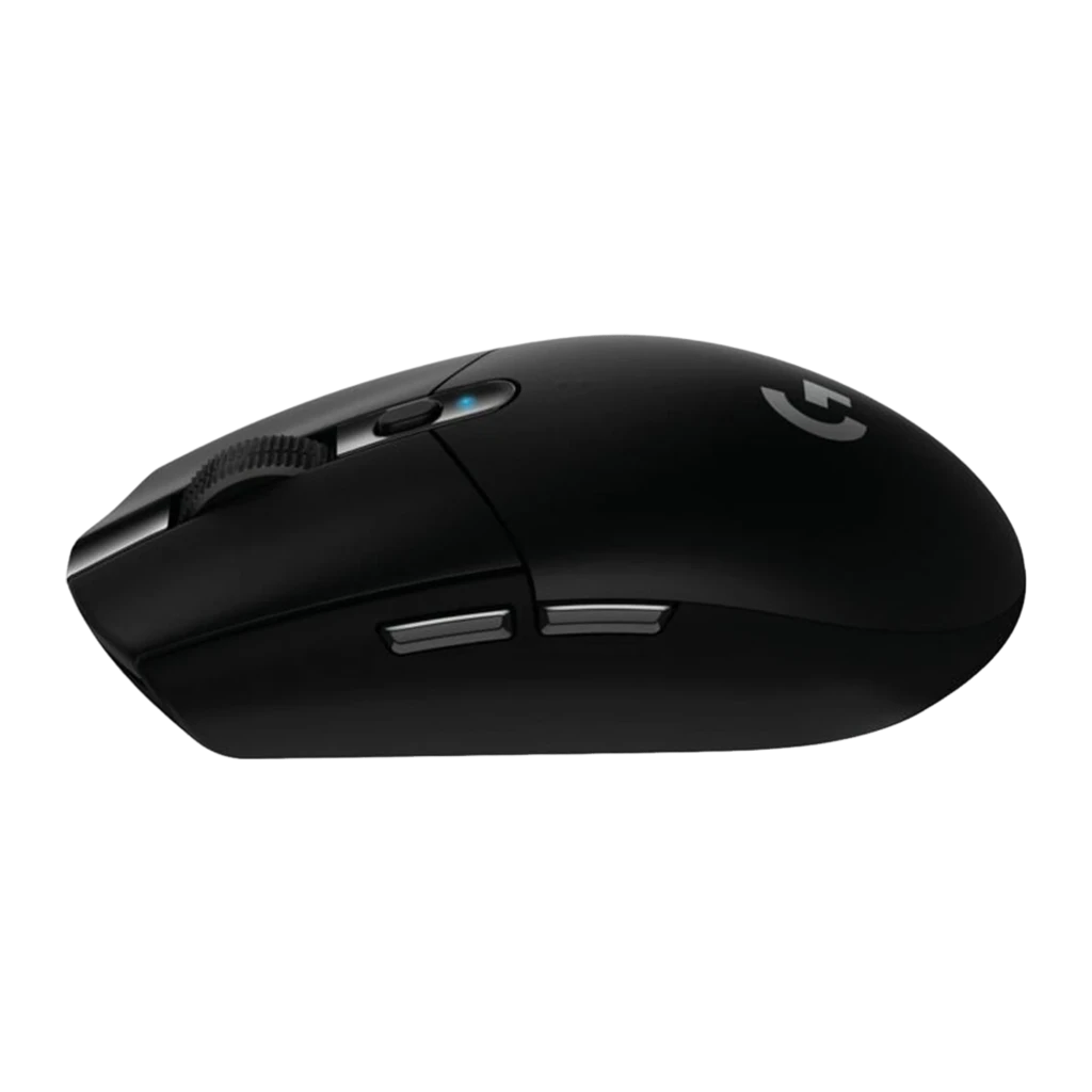 Logitech Ratón G305 Lightspeed Negro, vista superior: rueda texturizada, botón DPI y logo G plateado - Ítem2