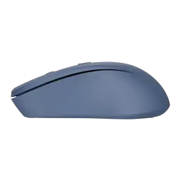 Trust Mydo Silent Bleu, vue latérale: profil ergonomique arrondi et molette de défilement visible
