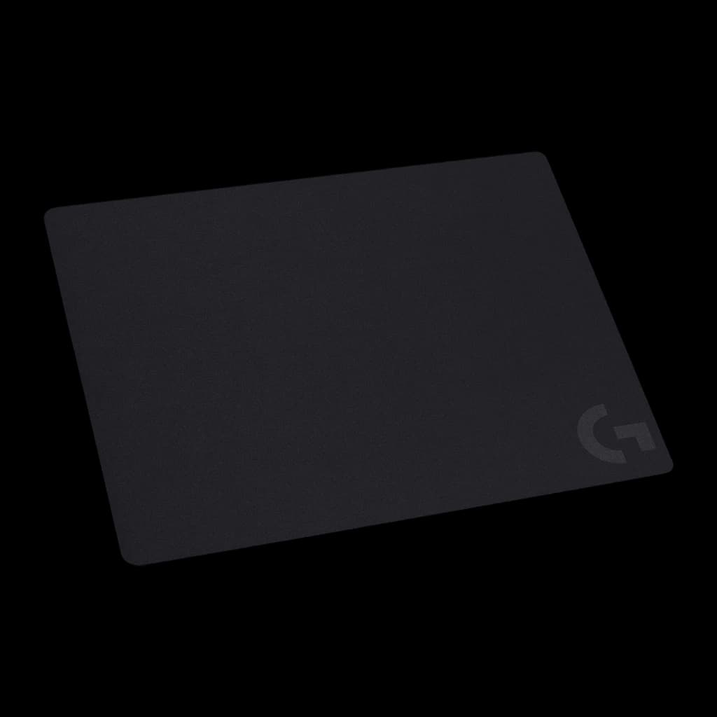 Logitech G G240 noir, vue en perspective: angle trois quarts montrant l'épaisseur et les bords arrondis