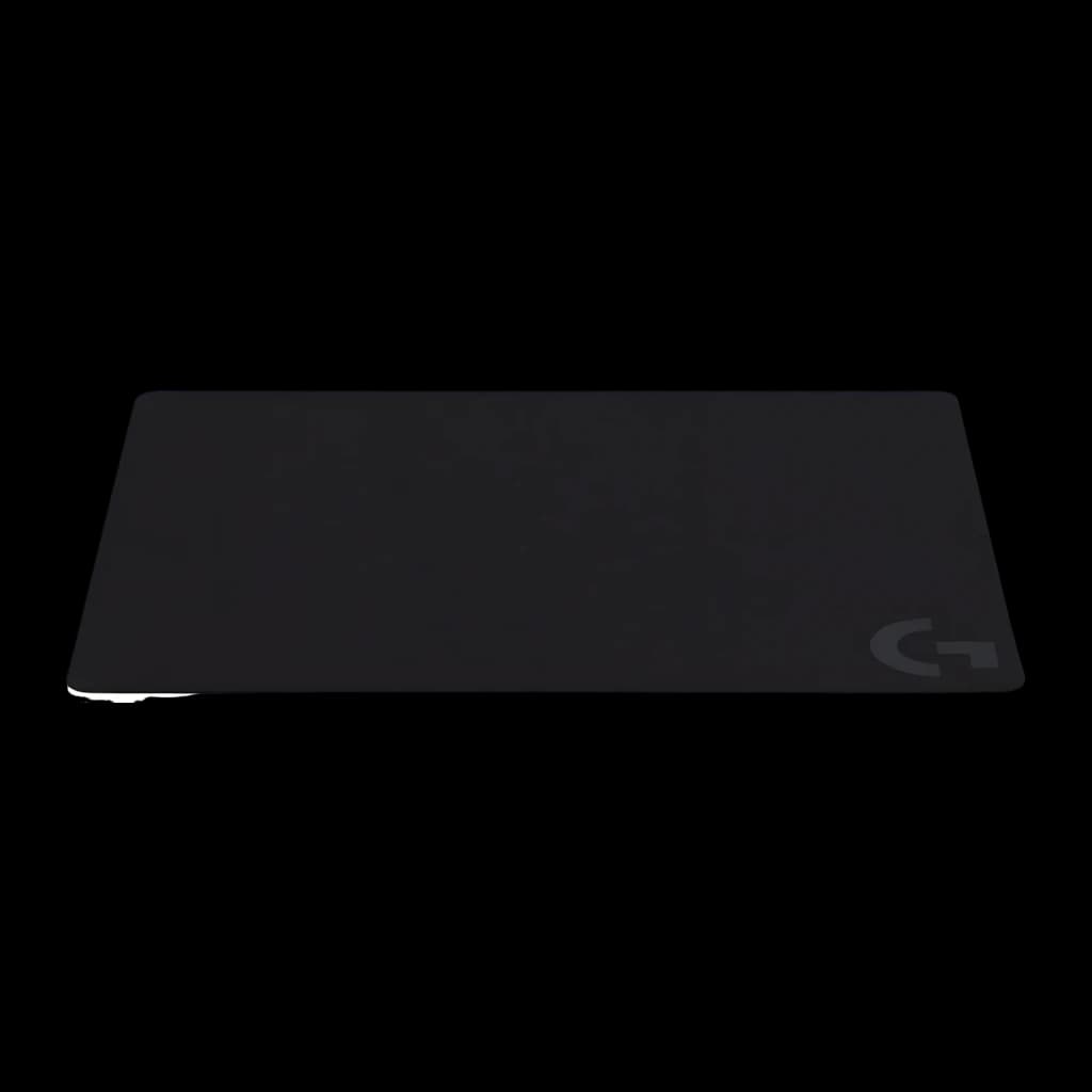 Logitech G G240 noir, vue en perspective: surface en tissu mat avec logo G dans le coin inférieur droit
