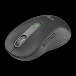 Logitech Signature M650 L Grafite, vista três quartos direita: roda SmartWheel e botões laterais direitos