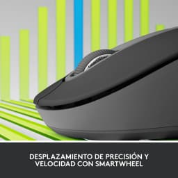 Logitech Rato Signature M650 L Grafite, detalhe lateral: roda SmartWheel com textura e logótipo visível