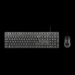 Targus AKM622ES QWERTY noir, vue de dessus: clavier complet avec pavé numérique et souris filaire