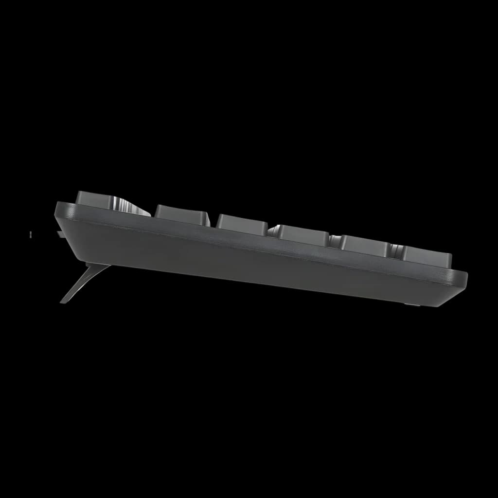 Targus Clavier AKM622ES QWERTY Noir, vue latérale: profil bas avec touches et câble USB visibles