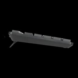 Targus Clavier AKM622ES QWERTY Noir, vue latérale: profil bas avec touches et câble USB visibles