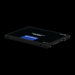 Goodram CX400 Gen.2 512GB SSD preto, vista lateral inferior: conector SATA III e parafusos de montagem visíveis