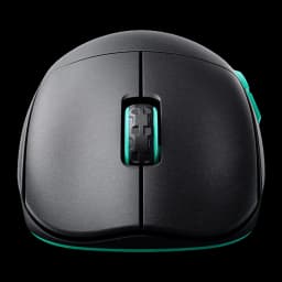 Cherry XTRFY M68 Wireless negro turquesa, vista superior: rueda con detalle turquesa, botones laterales y borde inferior