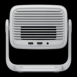 JMGO N1S SE Proyector 32GB Blanco, vista trasera: rejilla de ventilación, puertos USB, HDMI eARC y jack de audio