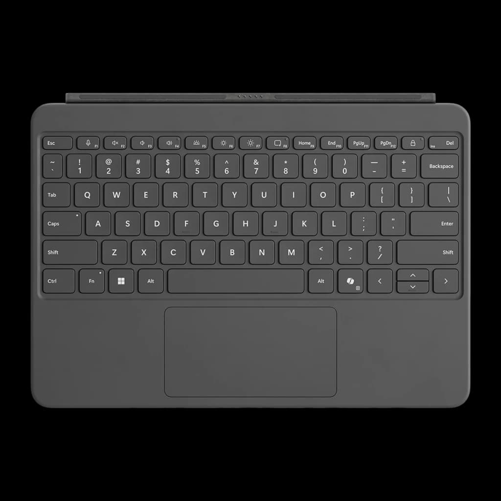 Microsoft Teclado Surface Pro 12 Gris Español, vista superior: teclas QWERTY completas y trackpad integrado