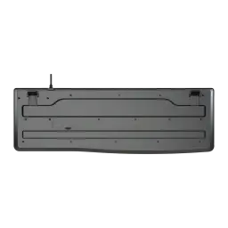 Nilox Teclado con Cable negro, vista inferior: base trasera con patas plegables y guía de cable