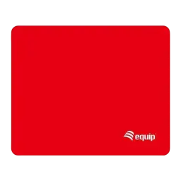 Equip Tapete rato 245013 Vermelho, vista frontal: superfície lisa vermelha com logótipo Equip no canto inferior