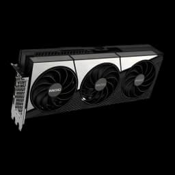 Inno3D GeForce RTX 5060 Ti TWIN X3 OC 8GB negro, vista frontal en ángulo: tres ventiladores, shroud plateado y bracket